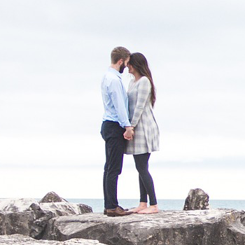 Couple on  rocks